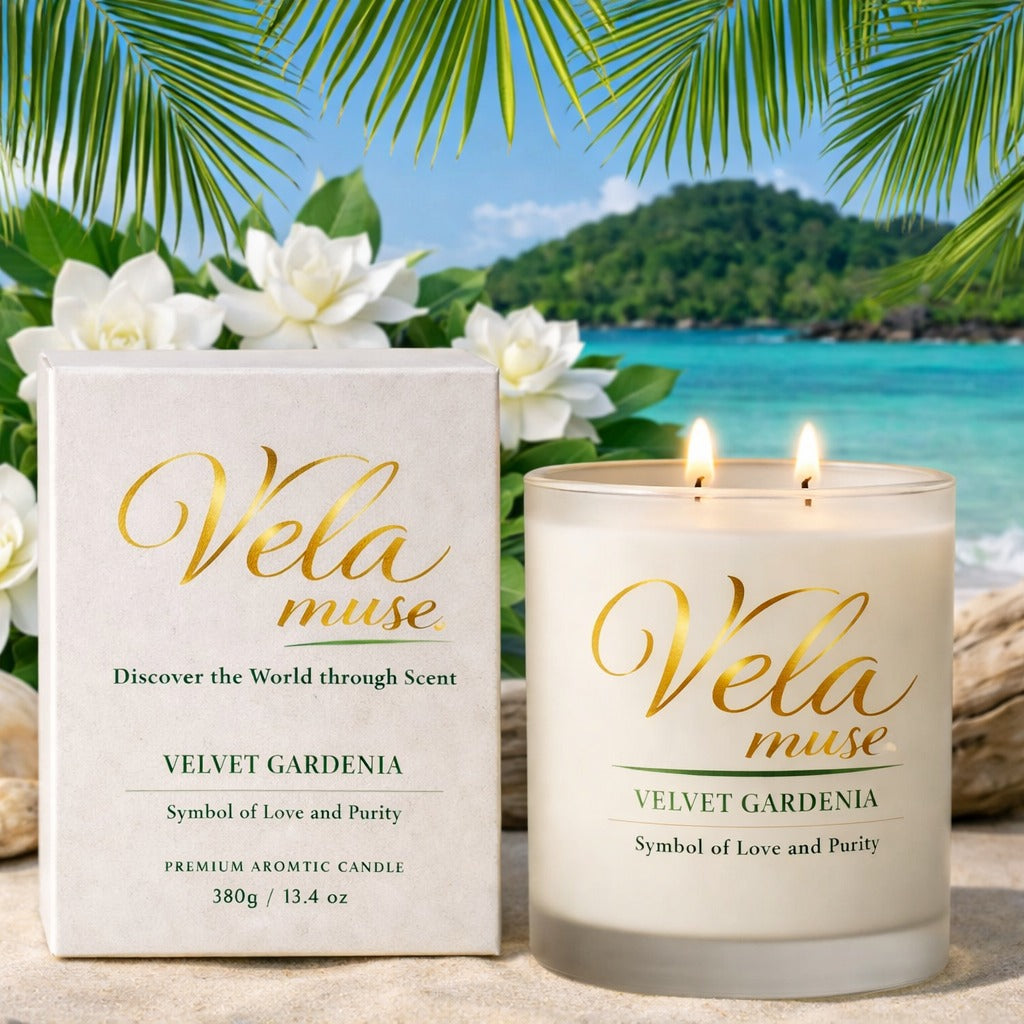 Velvet Gardenia Premium Aromatic Candle – Luxury Floral Scent